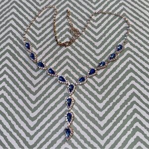 Windsor Gold/Blue Elegant Necklace 18.5 inches